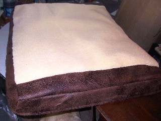 BROWN FAUX LEATHER WITH SHEARLING INSET